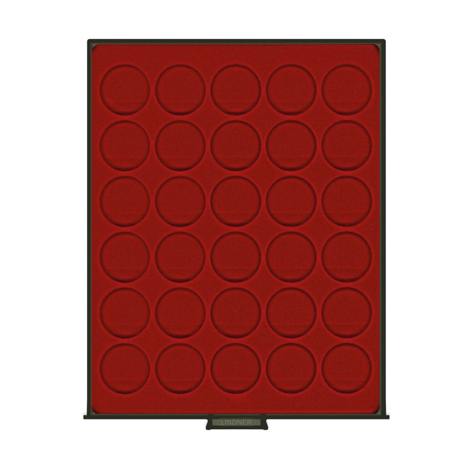 Münzbox mit 30 Runden Vertiefungen für Münzen oder Kapseln bis 39 mm