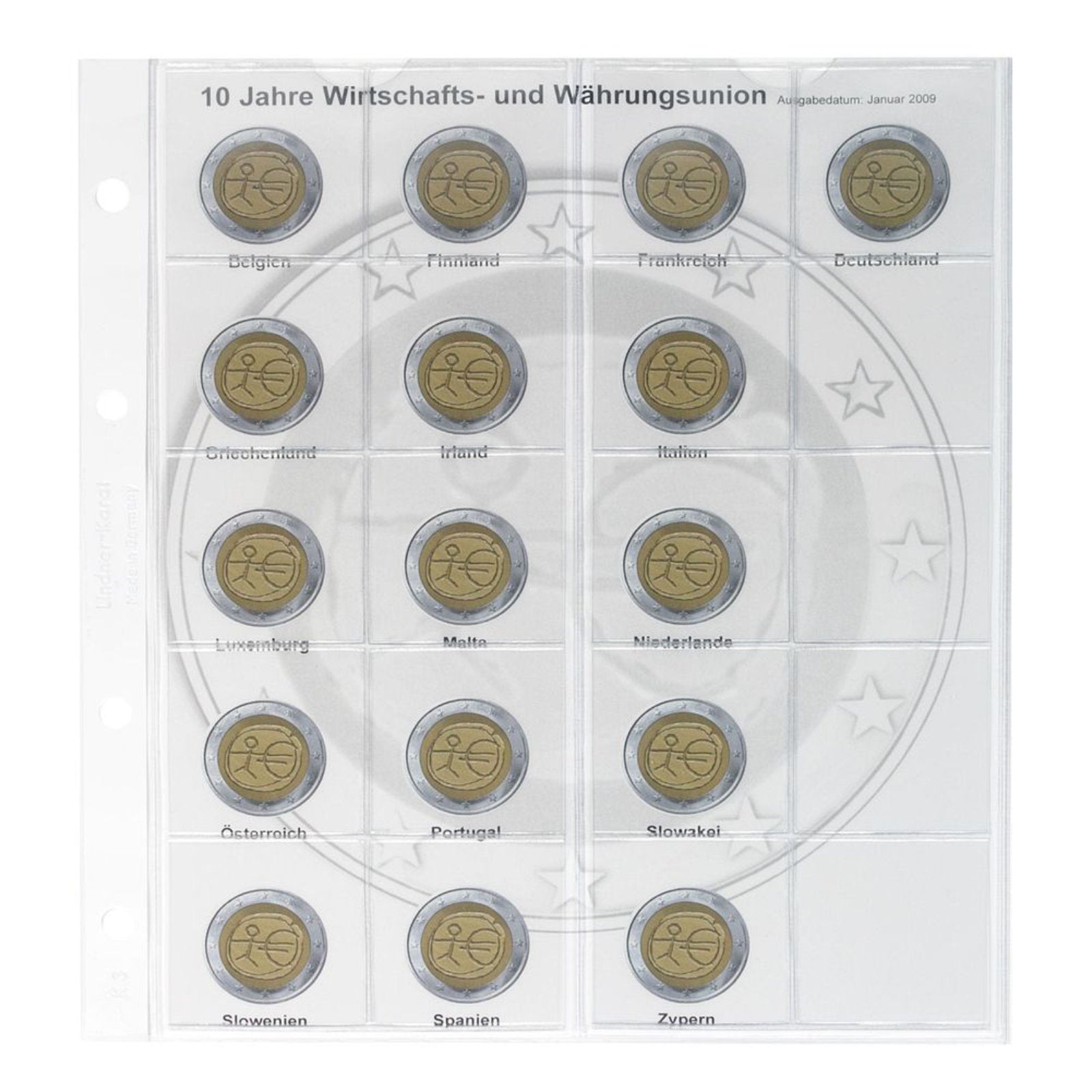 Karat Vordruckblatt für 2 Euro Sammlermünzen und Gedenkmünzen