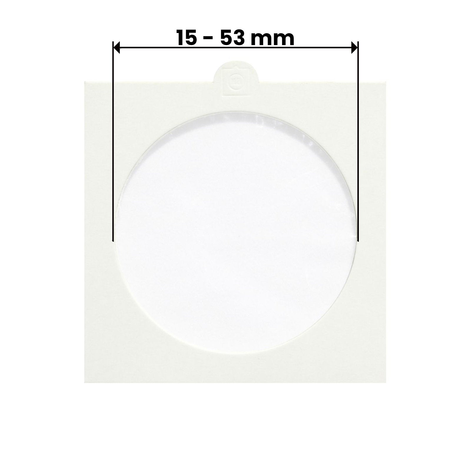 Münzrähmchen, in verschiedenen Größen, zum Heften oder Selbstklebend, 25er Set