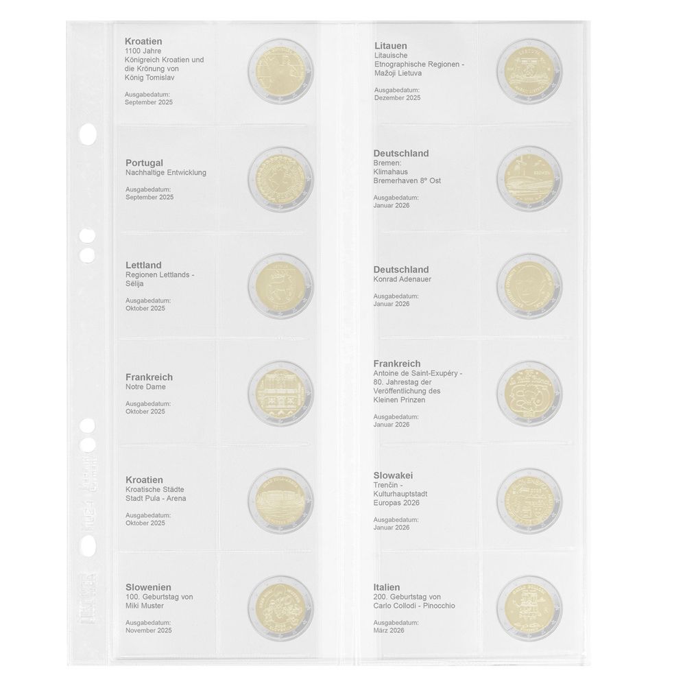 Multi Collect Vordruckblatt für 2 Euro Sammlermünzen: Kroatien 2025 - Italien 2026