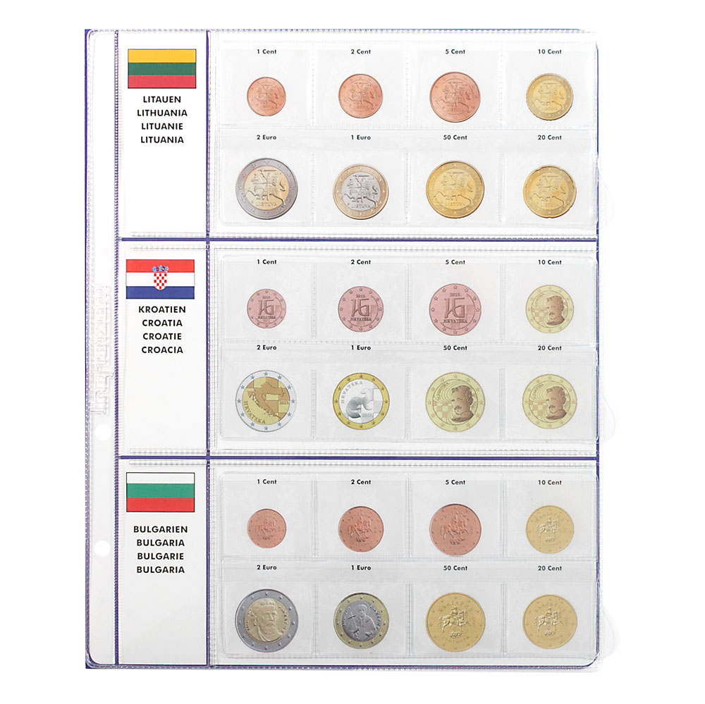 Vordruckblatt EURO COLLECTION: Kursmünzensätze Litauen/Kroatien/Bulgarien