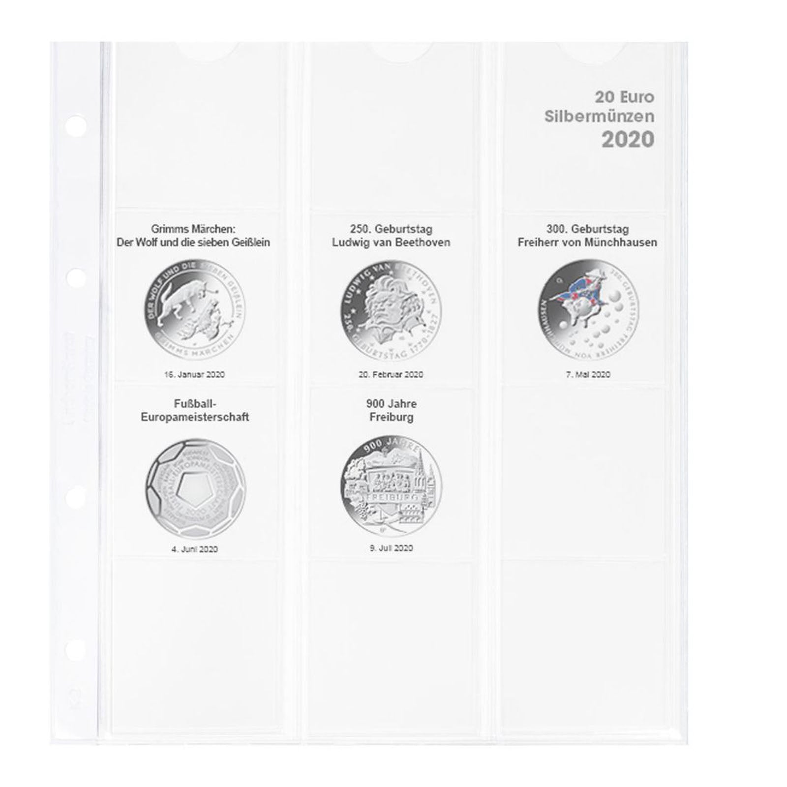 Vordruckblatt karat 20 Euro-Silbermünzen Bundesrepublik Deutschland 2020