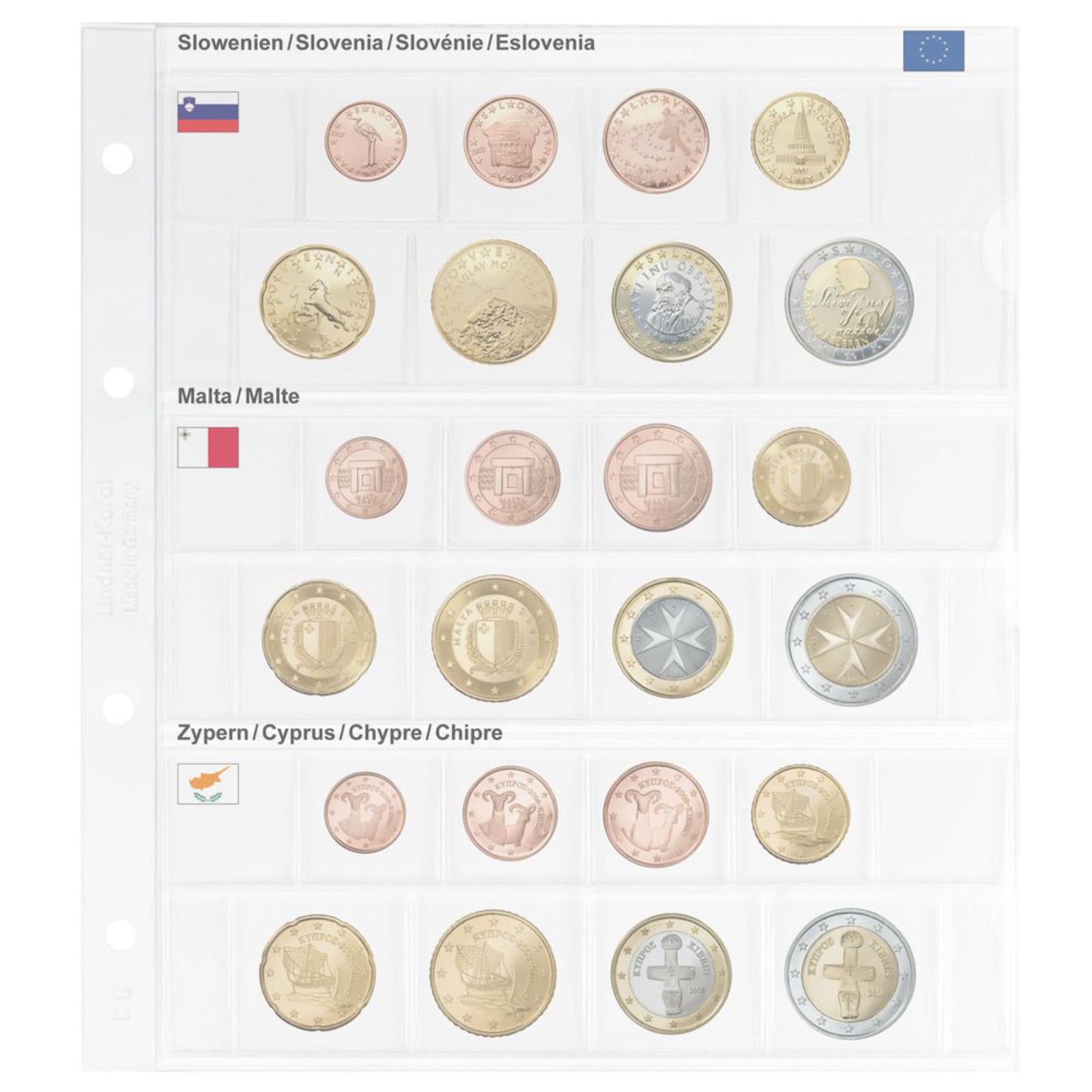 Karat Vordruckblatt für Euro Kursmünzensätze