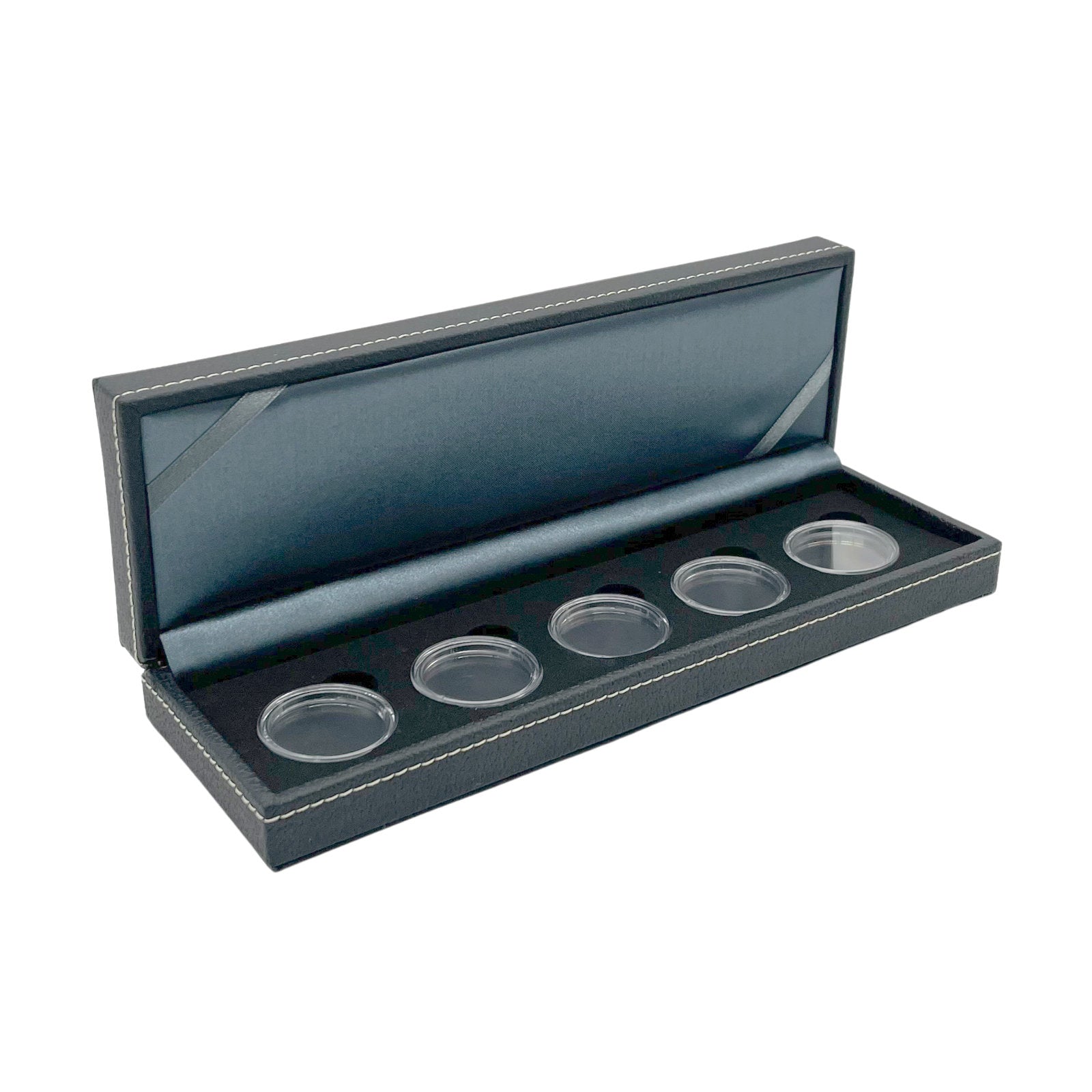 Münzetui in Lederoptik für 10 Euro Münzen mit Polymerring, mit Münzkapseln