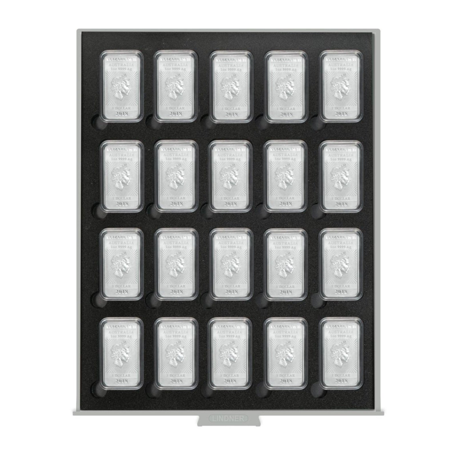 Münzbox für 20 Rechteckige Münzkapseln 34 mm x 54 mm