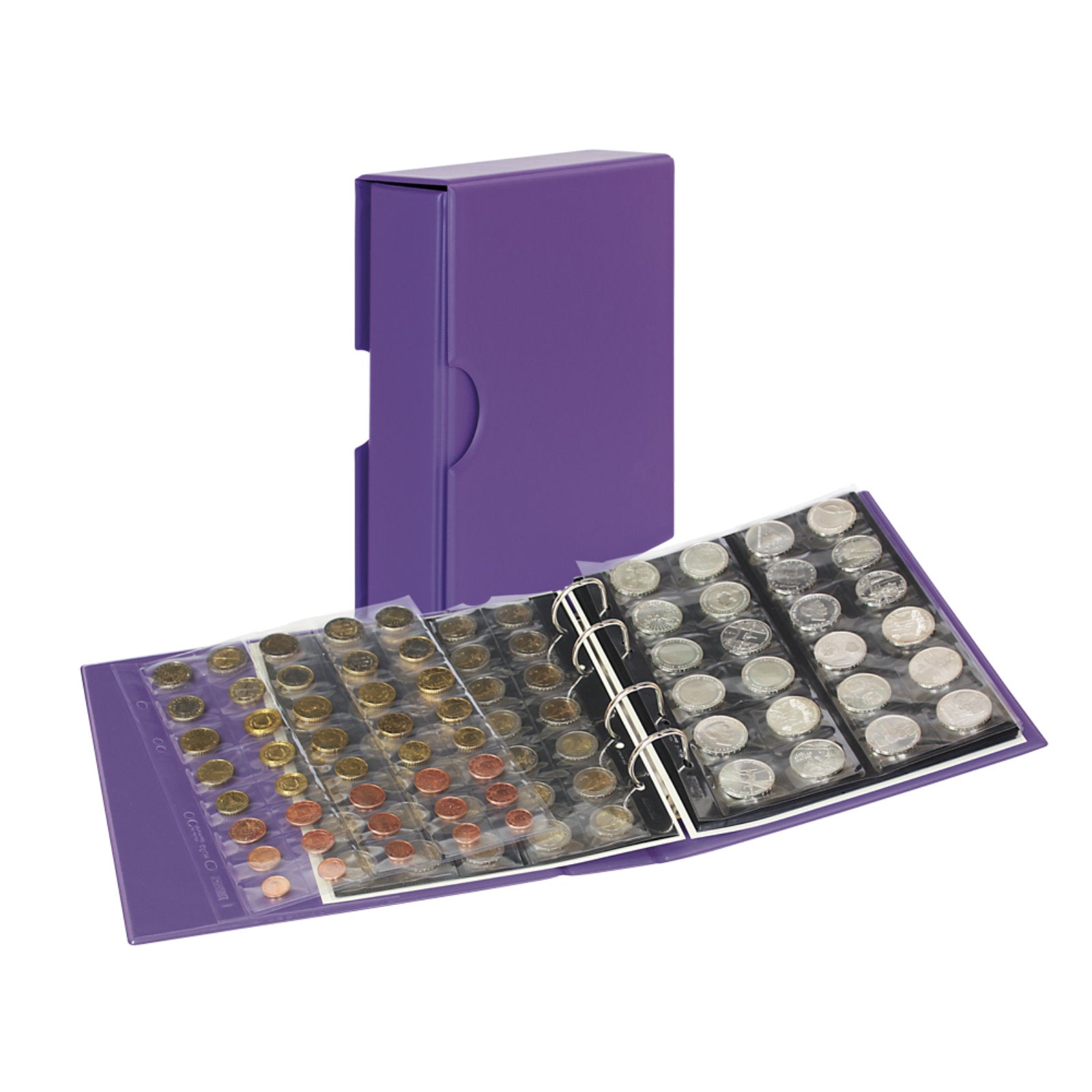 Multi collect Münzalbum mit 10 verschiedenen Münzblätter und Schutzkassette