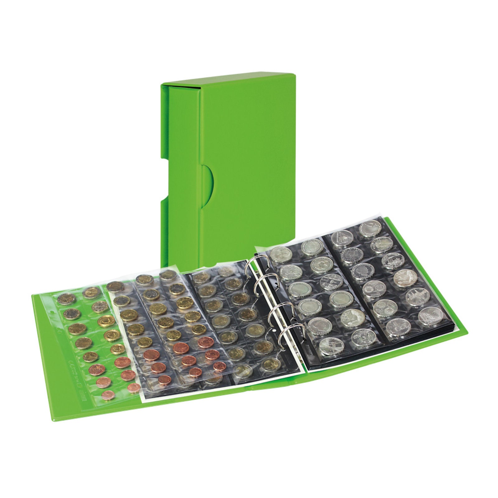 Multi collect Münzalbum mit 10 verschiedenen Münzblätter und Schutzkassette
