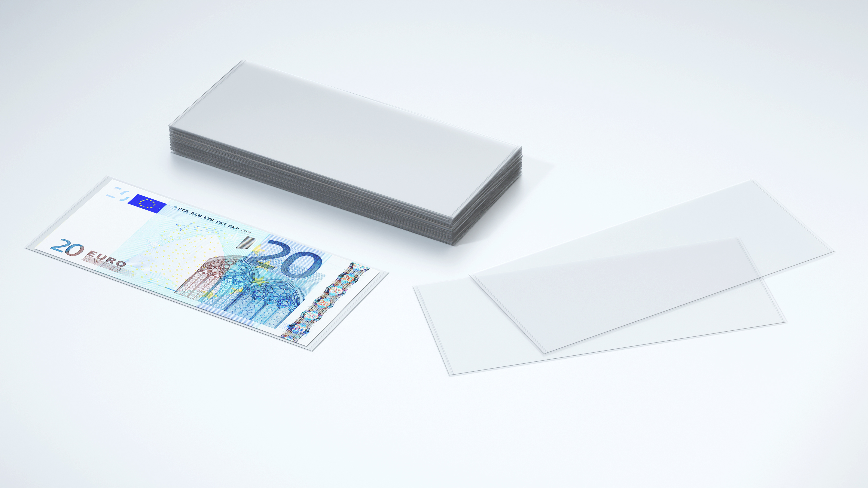 Schutzhüllen für Banknoten bis 158 x 70 mm (z.B. US$, 5€, 10€)