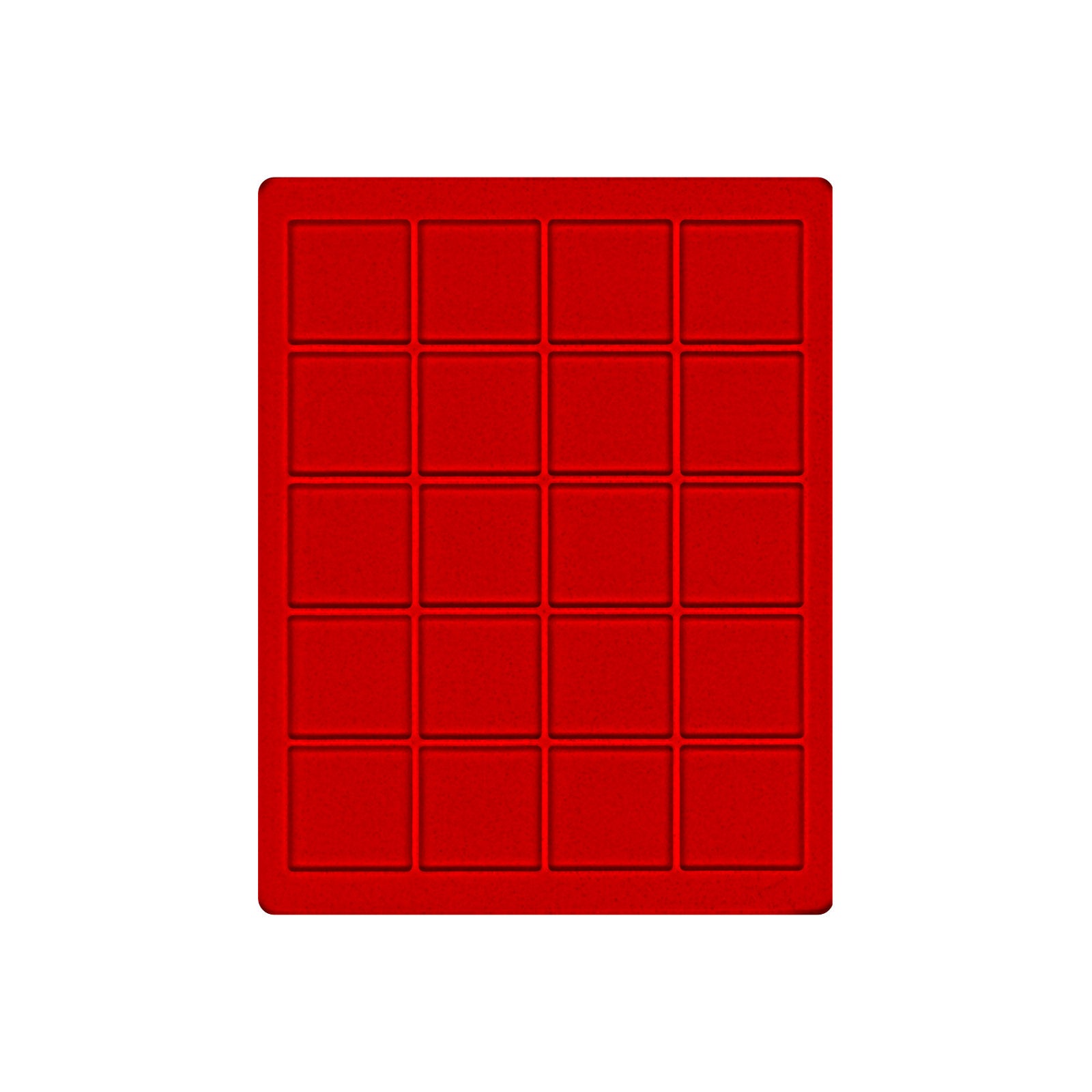 Tableau für 20 Münzen oder Münzkapseln bis 47 mm, für Münzboxen und Münzkassetten, 225 mm x 285 mm