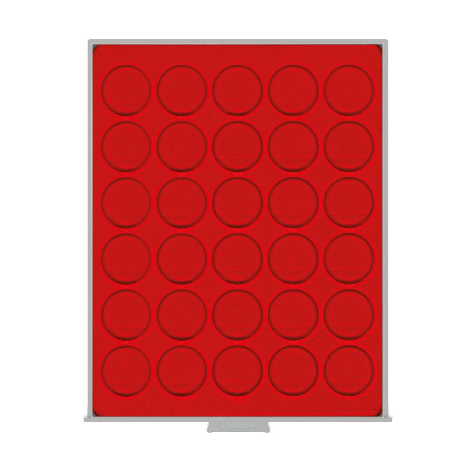 Münzbox mit 30 Runden Vertiefungen für Münzen oder Kapseln bis 39 mm