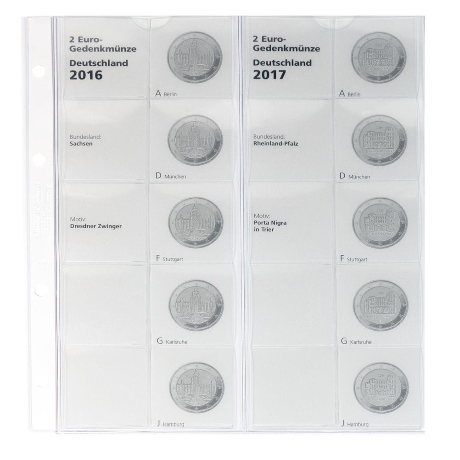 Münzalbum für 2 Euro Sammlermünzen "Deutsche Bundesländer" 2006 - 2022