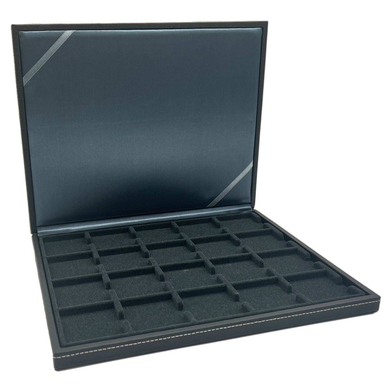 Münzkassette in Lederoptik für 20 Münzen, Münzrähmchen oder Kapseln bis 50 mm