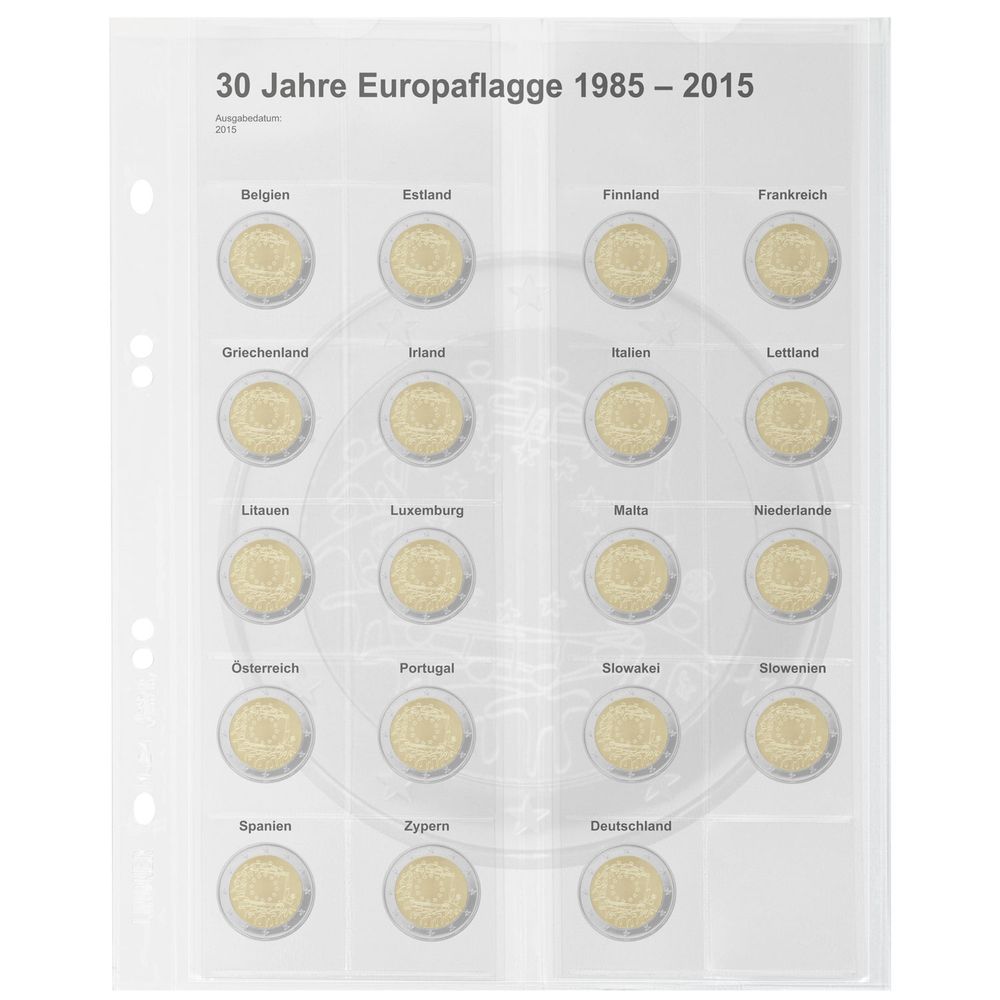 Multi Collect Vordruckblatt für 2 Euro Sammlermünzen: 2 Euro Gedenkmünzen "30 Jahre Europaflagge"