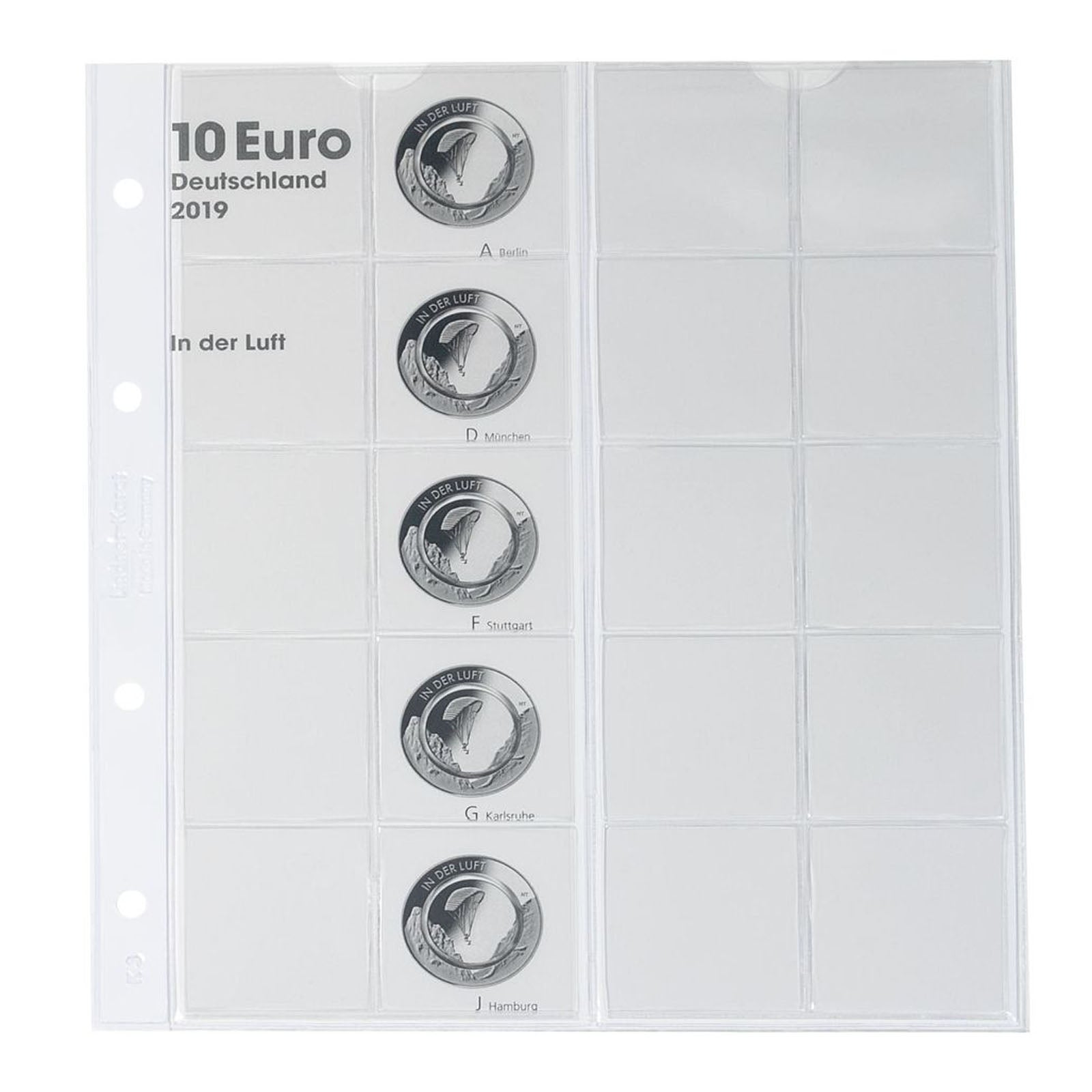 Karat Vordruckblatt für 10 Euro Sammlermünzen Deutschland