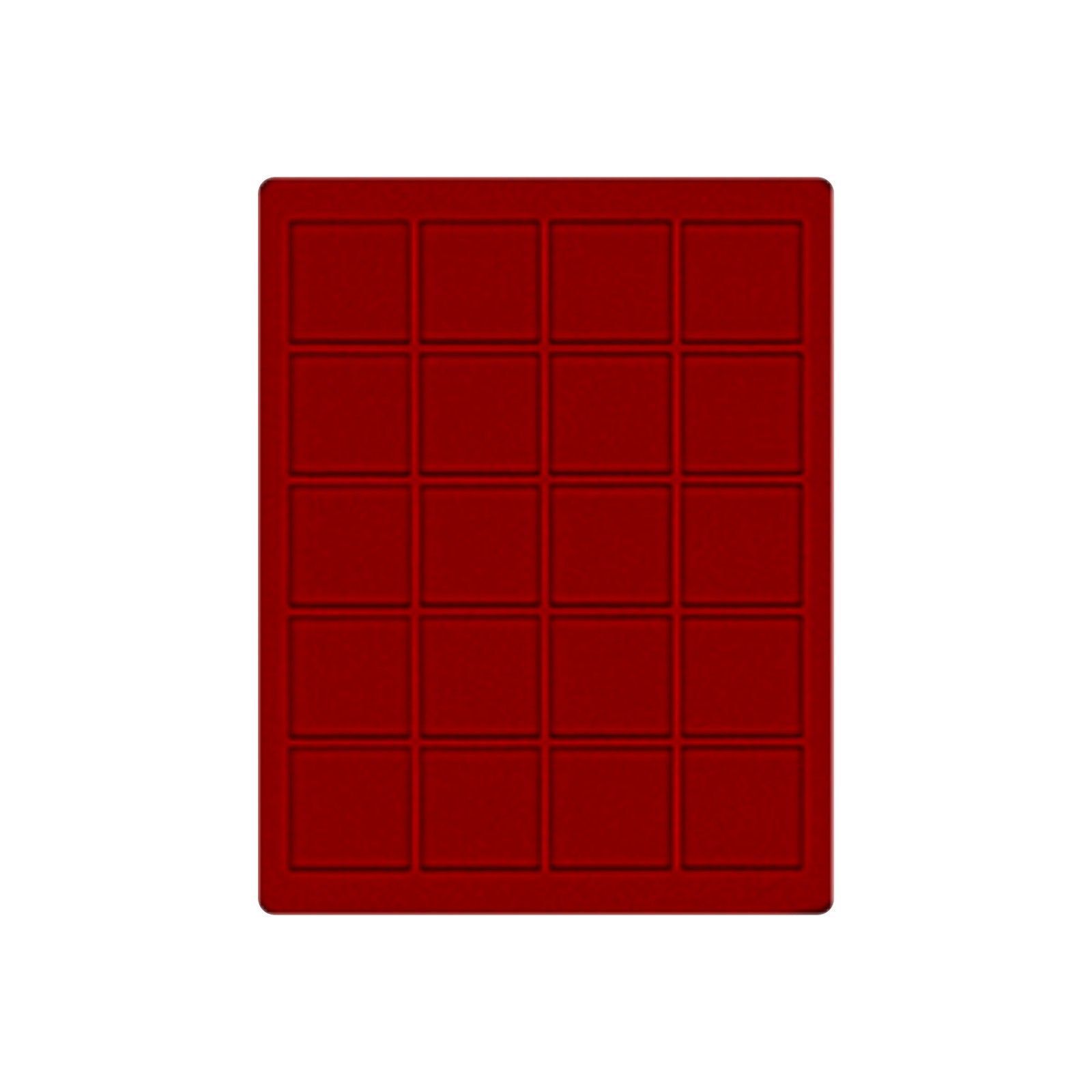 Tableau für 20 Münzen oder Münzkapseln bis 47 mm, für Münzboxen und Münzkassetten, 225 mm x 285 mm