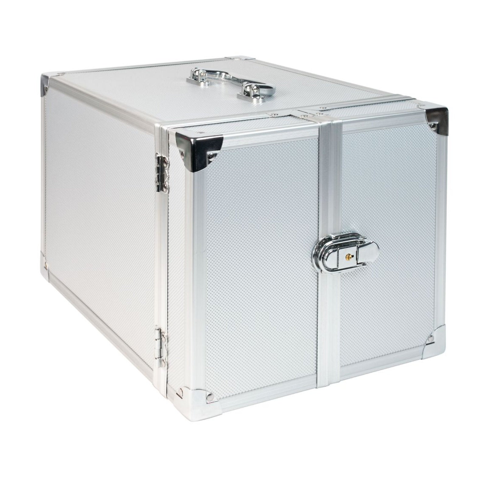 Sammelkoffer aus Aluminium, in Silber, für bis zu 10 Münzboxen