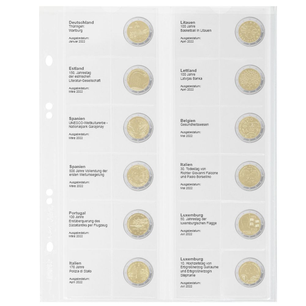 Multi Collect Vordruckblatt für 2 Euro Sammlermünzen