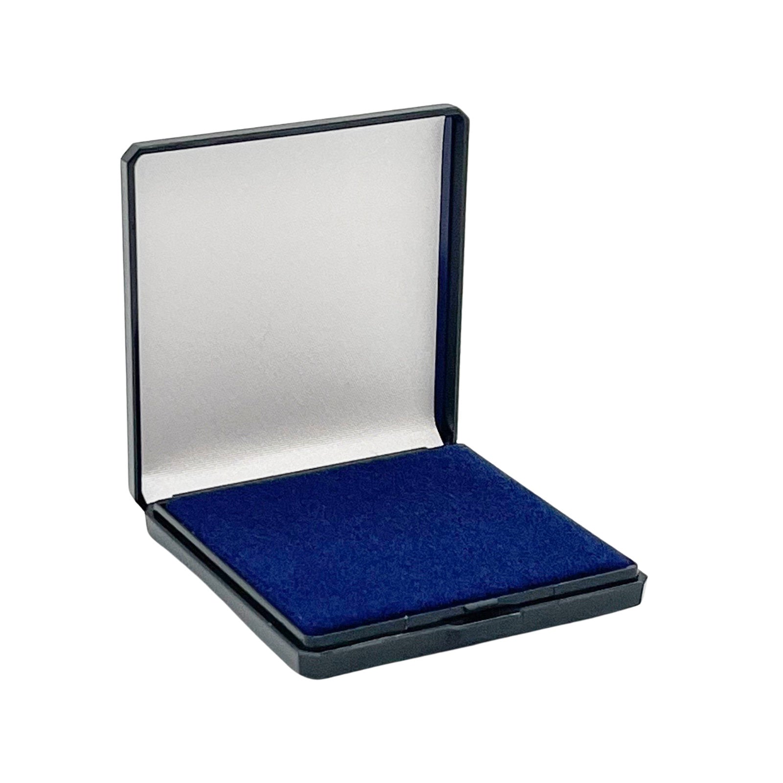 Münzetui aus Kunststoff mit Blauer Einlage zum Eindrücken der Münzen bis 50 mm in blau