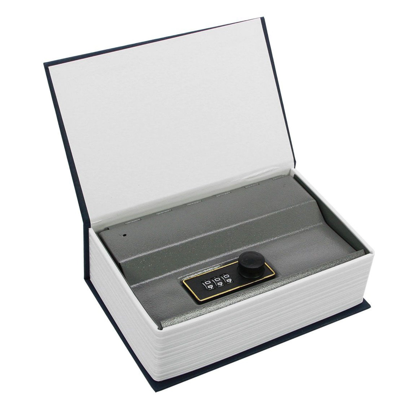 Buchtresor in Blau mit Zahlenschloss, englisches Wörterbuch, 180 mm x 115 mm x 55 mm