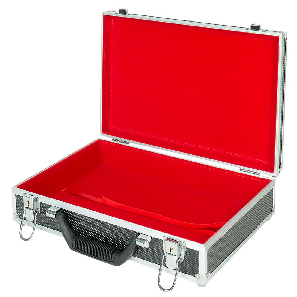 Münzen Sammelkoffer, in Schwarz, aus Aluminium, mit Platz für bis zu 8 Münztableaus